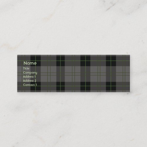 Dark Plaid - Skinny Business Card Template