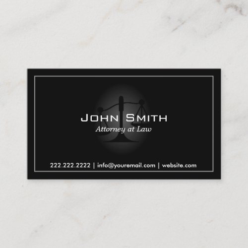Dark Plain Simple Border Attorney Business Card