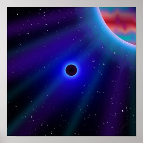 Dark Planet in Space Planets Digital Art Poster