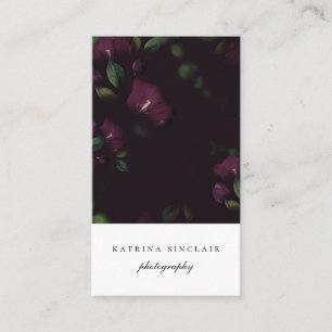 Dark Plum Floral Modern Professional Business Card
