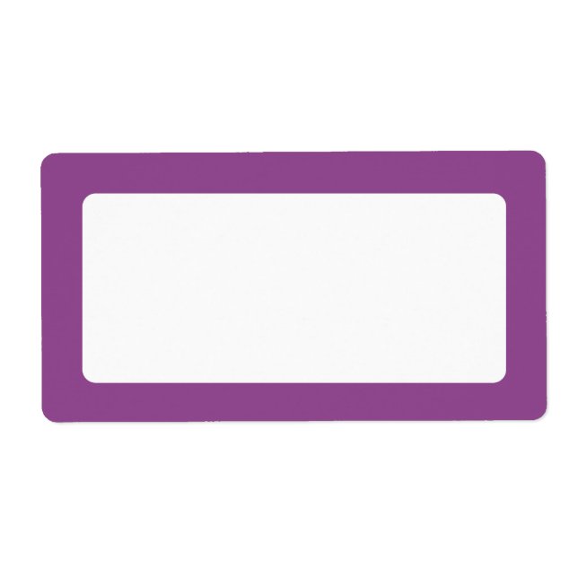 Dark plum purple border blank label (Front)
