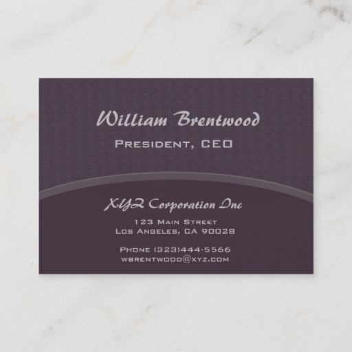 Customizable Dark plum purple curve business cards