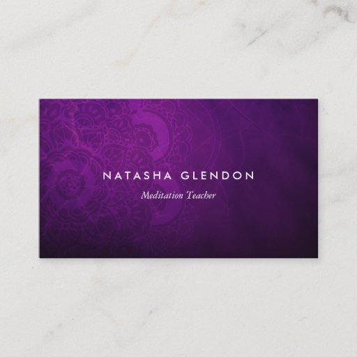 Customizable Dark Plum Purple Mandala Zen Business Card