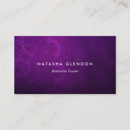 Dark Plum Purple Mandala Zen Business Card
