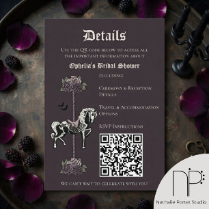 Dark Plum Skeleton Horse QR Details Card