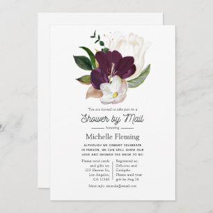 Dark Plum Velvet and White Spring Shower by Mail Invitation
