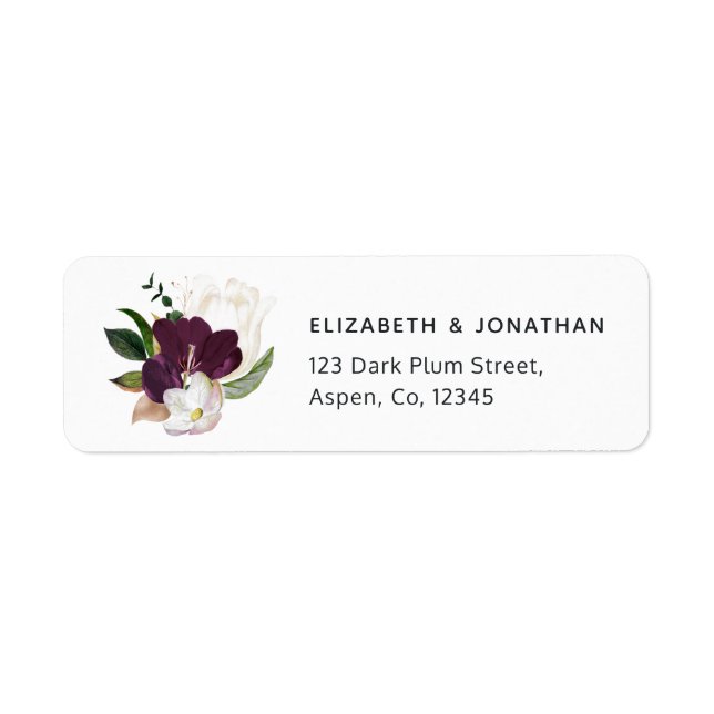 Dark Plum Velvet Floral Label (Front)