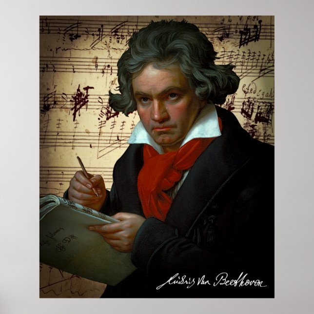 DARK PORTRAIT of the MUSICAL GENIUS BEETHOVEN 1820 Poster (Front)