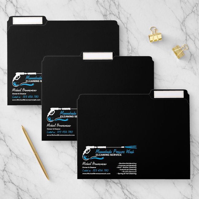 Dark Pressure Washing Black Power Wash Cleaner File Folder
