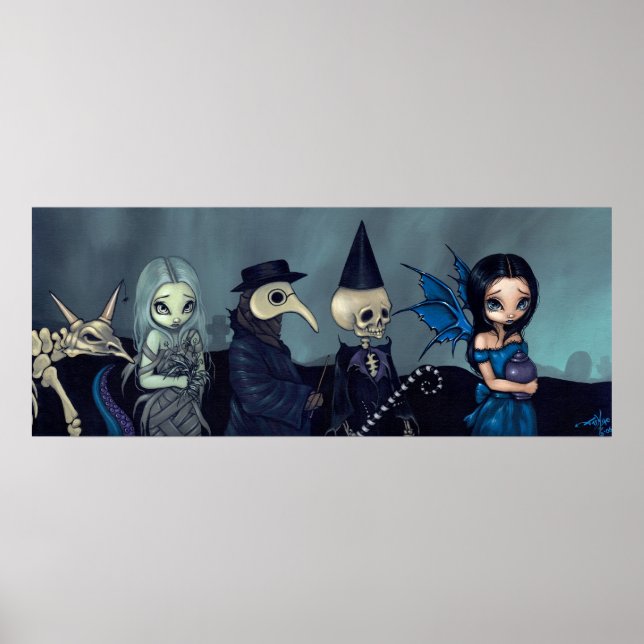 Dark Procession ART PRINT gothic funeral fantasy (Front)