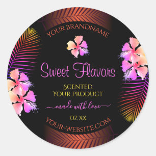 Dark Product Labels Exotic Rainbow Hawaii Flowers