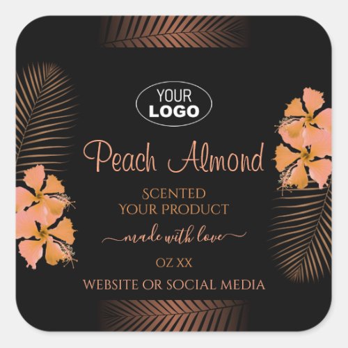 Dark Product Labels Orange Exotic Flowers Add Logo