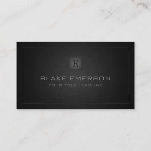 Dark Professional Monogram Business Card
