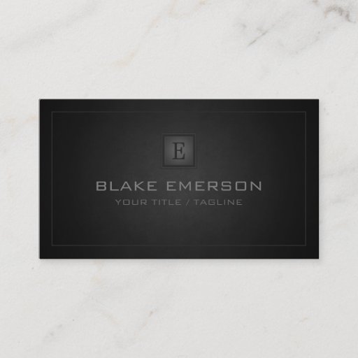 Customizable Dark Professional Monogram Business Card