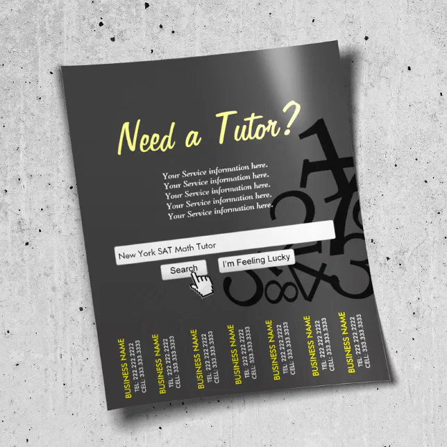 Search Bar With Math Dark Professional Search Bar Math Tutor Flyers | Zazzle