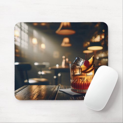 Dark Pub Old Fashioned Drink Mouse Pad