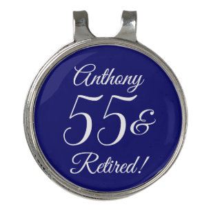 Dark Purple 55 & Retired Retirement Party Golf Hat Clip
