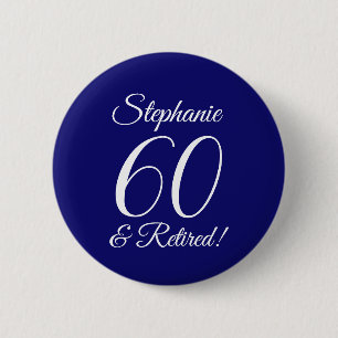 Dark Purple 60 and Retired Retirement Party Button