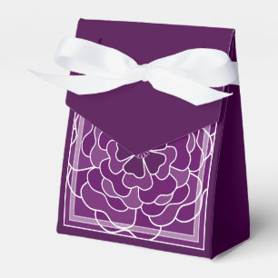 Dark purple abstract flower pattern favor boxes