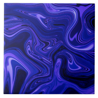 Dark Purple Abstract Fluid Ceramic Tile