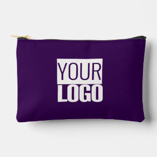 Dark Purple  - add your  logo  Accessory Pouch