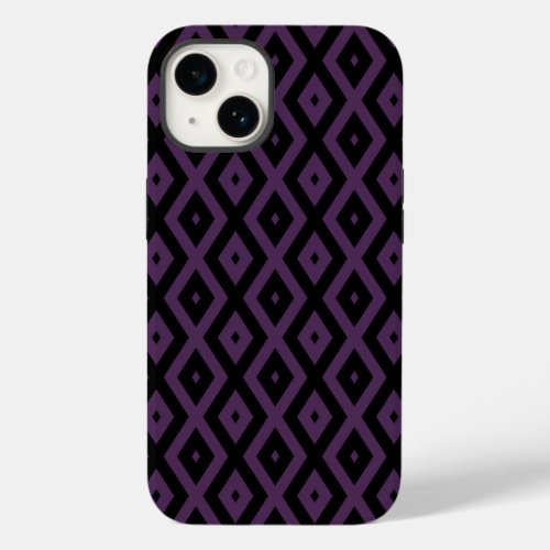 Dark purple and black diamond pattern Case_Mate iPhone 14 case