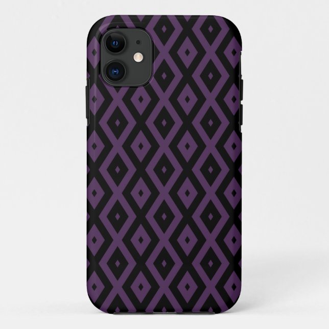 Dark purple and black diamond pattern Case-Mate iPhone case (Back)