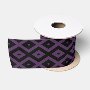 Dark purple and black diamond pattern satin ribbon