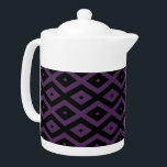 Dark purple and black diamond pattern teapot<br><div class="desc">Dark purple and black diamond pattern</div>