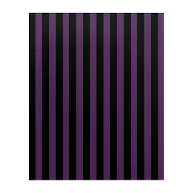Dark purple and black stripes acrylic print (Front)