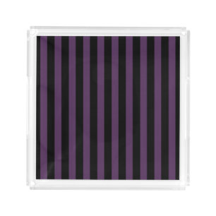 Dark purple and black stripes acrylic tray