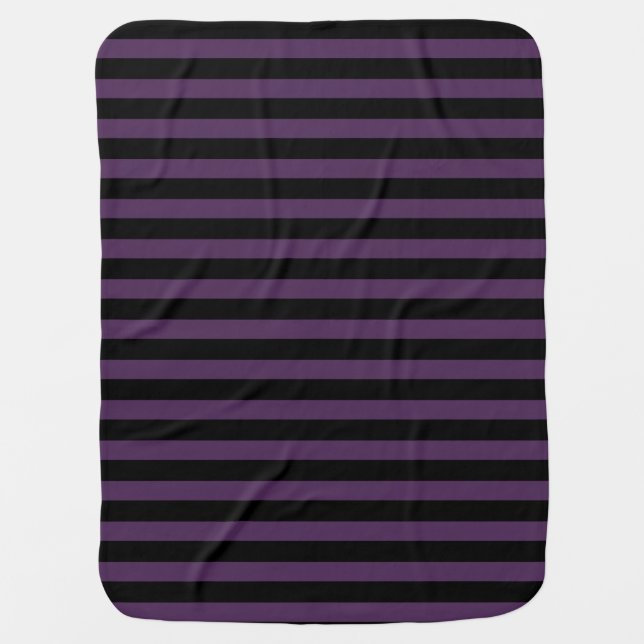 Dark purple and black stripes baby blanket (Front)