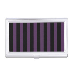 Dark purple and black stripes business card case