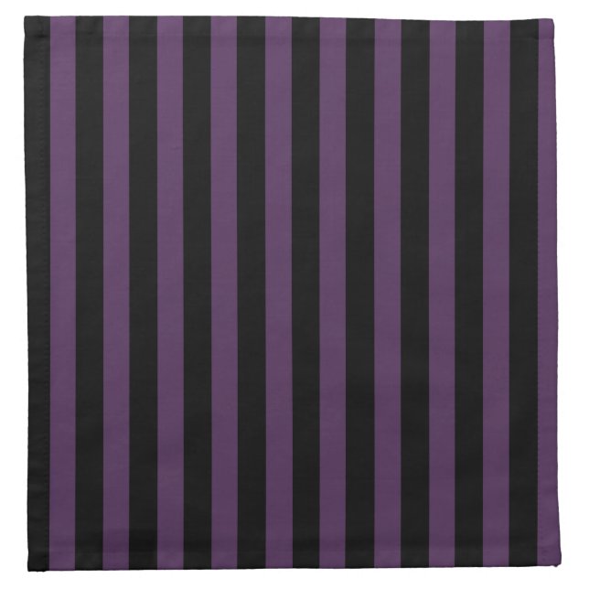 Dark purple and black stripes cloth napkin (Front)