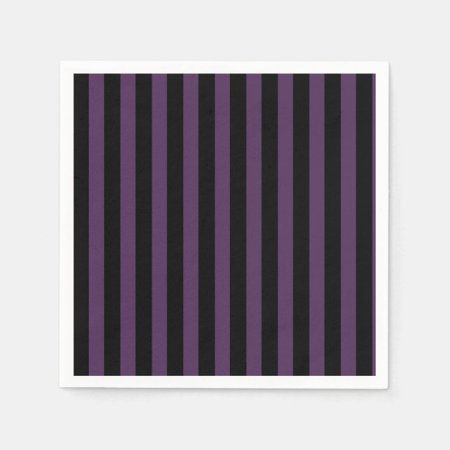 Dark purple and black stripes napkins (Front)