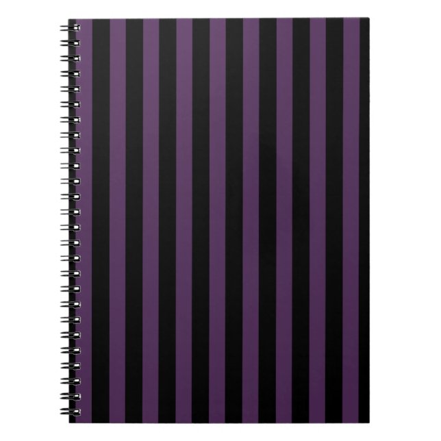 Dark purple and black stripes notebook (Front)