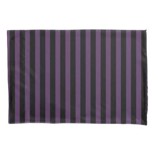 Dark purple and black stripes pillow case