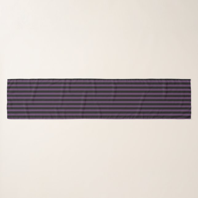 Dark purple and black stripes scarf (Front (Horizontal))