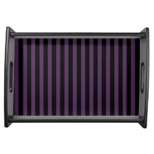 Dark purple and black stripes serving tray