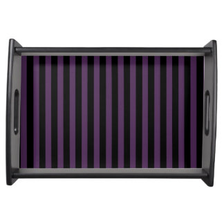 Dark purple and black stripes serving tray
