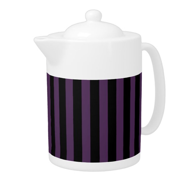 Dark purple and black stripes teapot (Right)