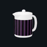 Dark purple and black stripes teapot<br><div class="desc">Dark purple and black stripes</div>