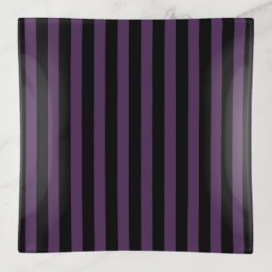 Dark purple and black stripes trinket tray