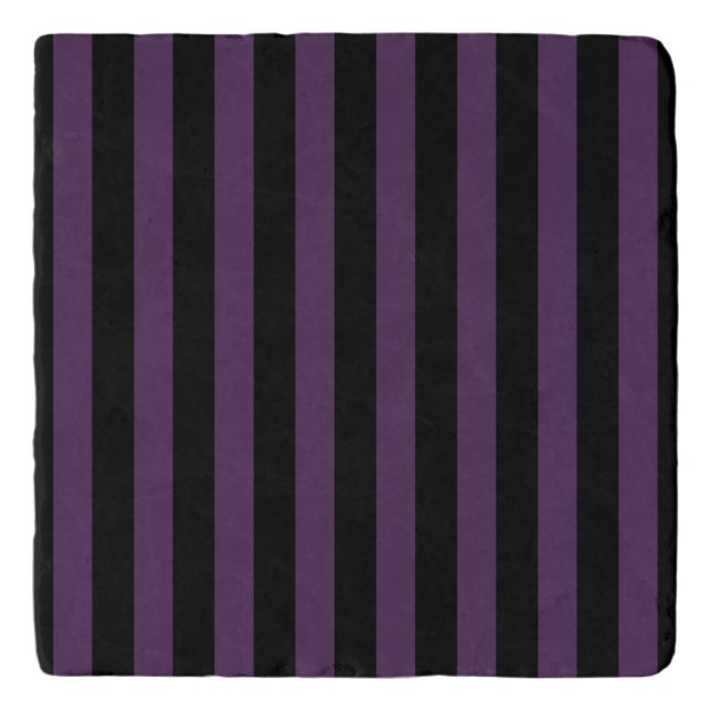 Dark purple and black stripes trivet (Front)