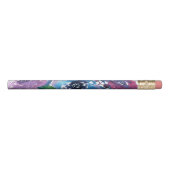 Dark Purple and Blue Watercolor Flowers Pencil (Rotated 90)