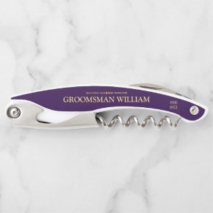 Dark Purple and Gold Waiter's Corkscrew