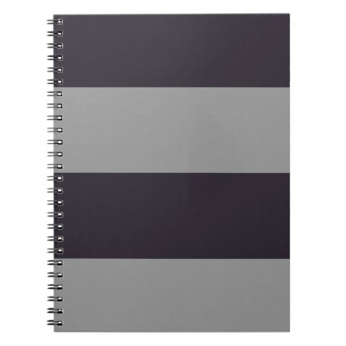 Dark Purple and Gray Simple Extra Wide Stripes Notebook