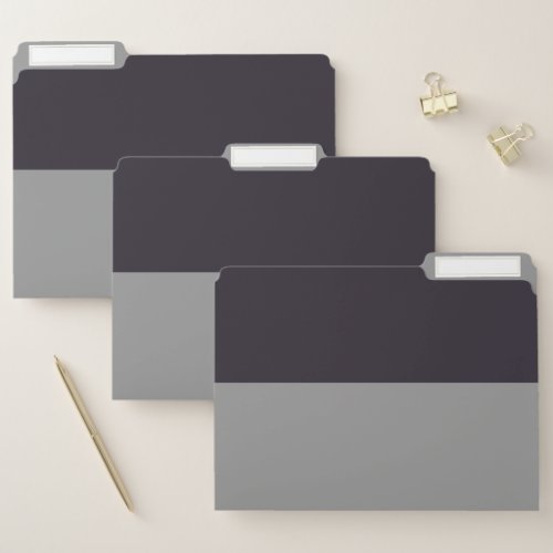 Dark Purple and Grey Simple Extra Wide Stripes File Folder