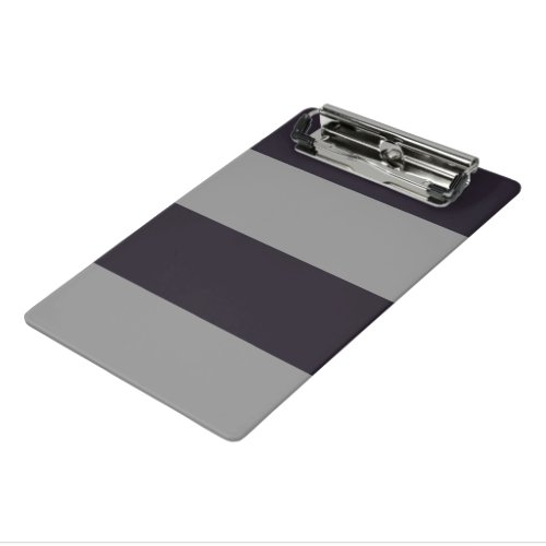 Dark Purple and Grey Simple Extra Wide Stripes Mini Clipboard