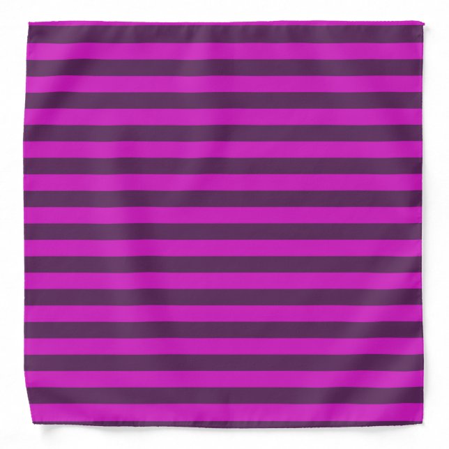 Dark Purple and Magenta Stripes Bandana (Front)